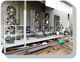 Install Heat Exchanger of Press Machine